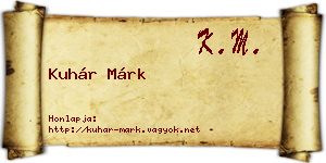 Kuhár Márk névjegykártya